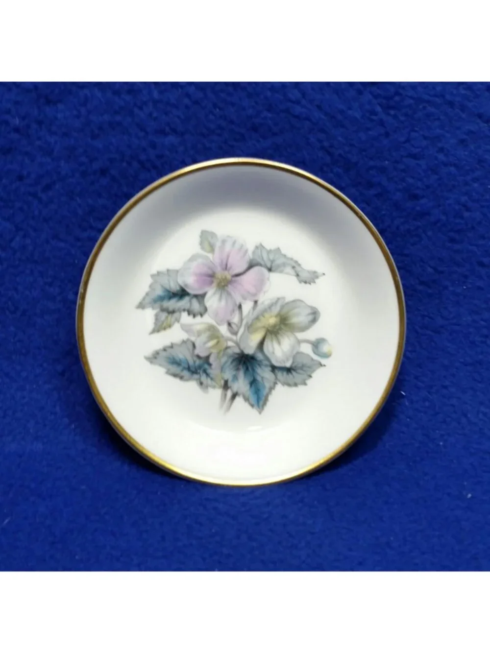 Royal Worcester Woodland Coaster Floral Butter Pat Trinket Dish Pin 1960's